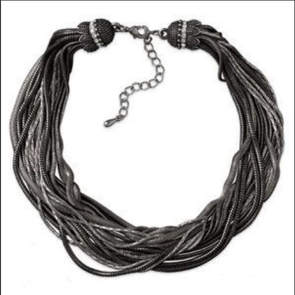 Lia Sophia Multi Strand Chain Adjustable Necklace